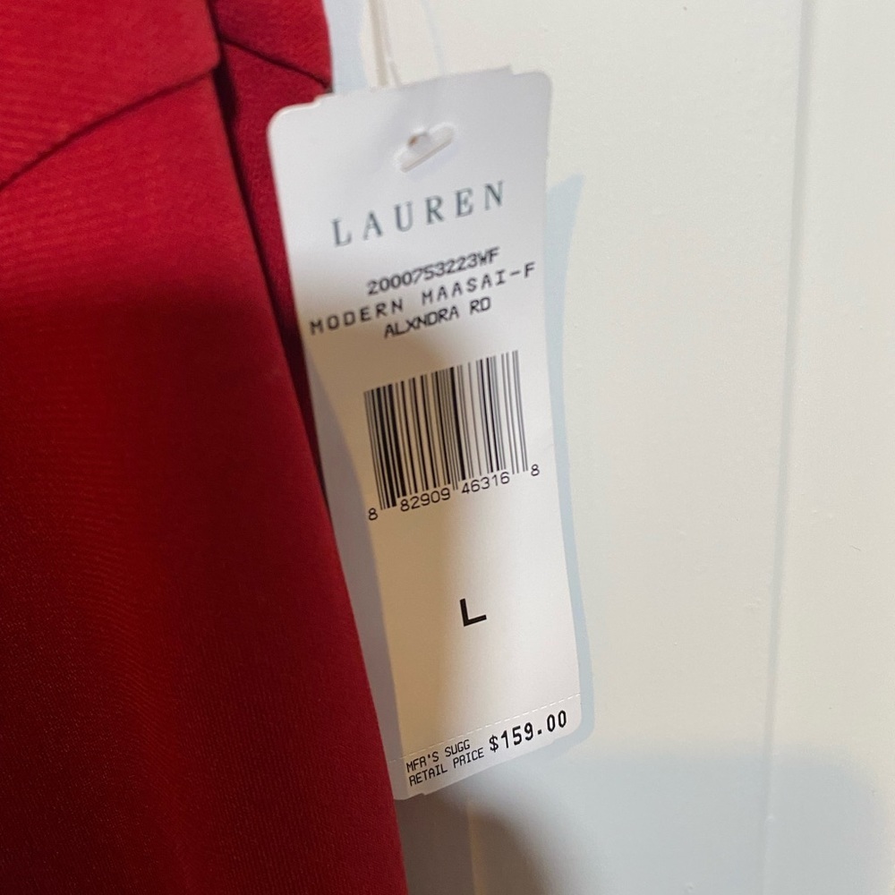 Ralph Lauren Long Red Dress - LARGE NWT - Picture 5 of 6